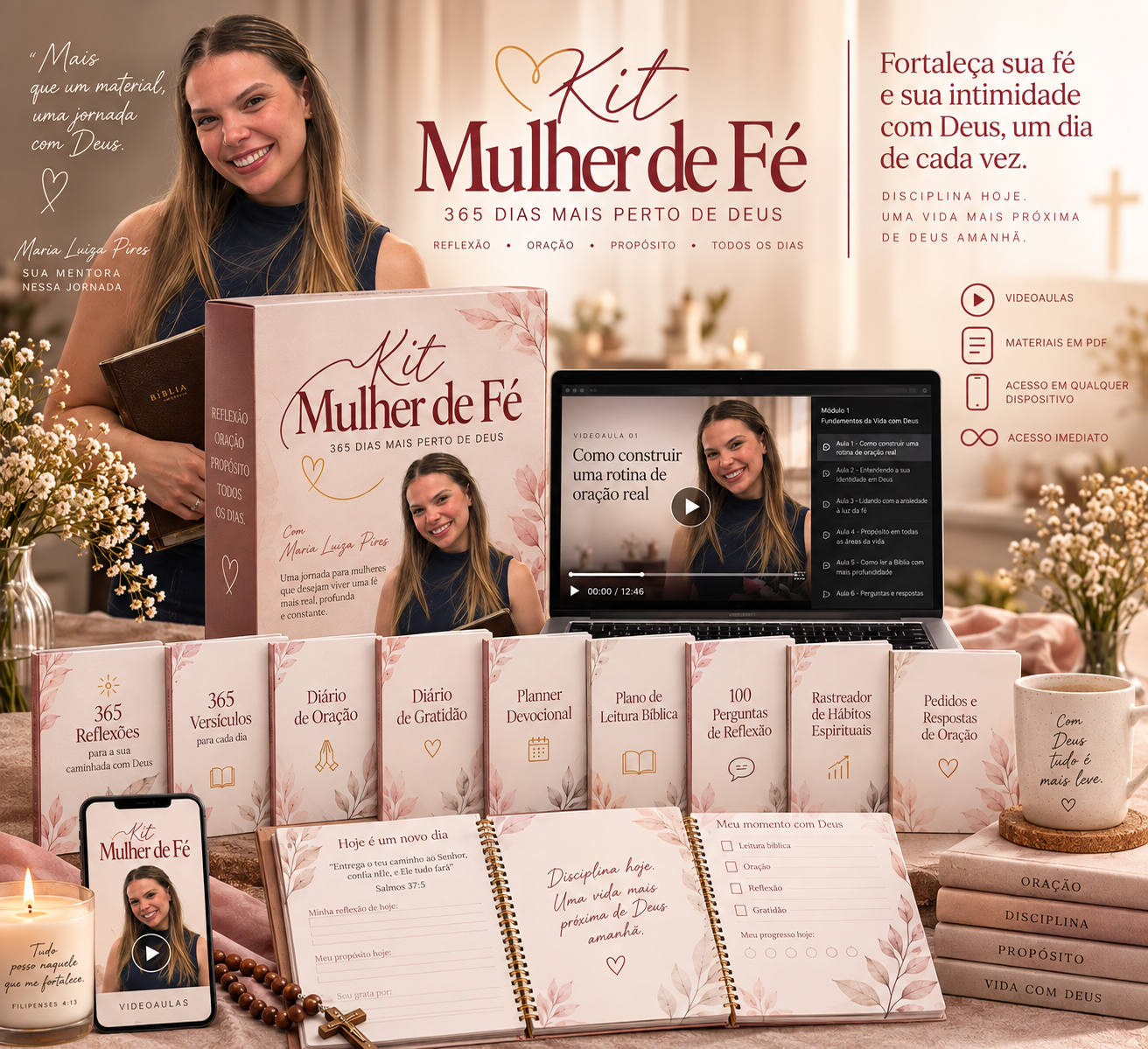Kit Mulher de Fé — 365 dias mais perto de Deus